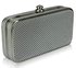 LSE00150 - Silver Beaded Hard Case Evening Clutch