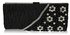 LSE00161-Black Satin Beaded Clutch Bag With Crystal Decoration