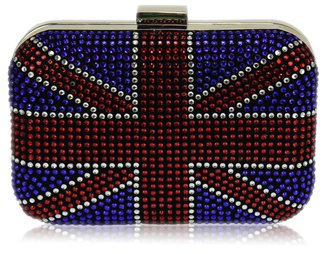 LSE00156- Wholesale & B2B Women's Blue Union Jack Box Clutch Supplier & Manufacturer