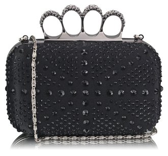 LSE00157- Wholesale & B2B Black Women's Knuckle Rings Evening Bag Supplier & Manufacturer