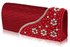 LSE00160-Red Satin Beaded Clutch Bag With Crystal Decoration