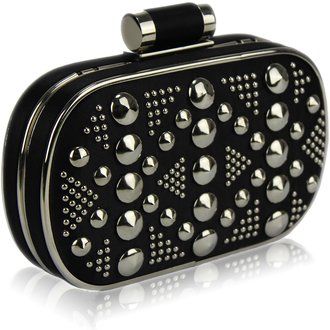 LSE00162 - Studded Box Clutch Bag