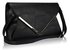 LSE00166 -  Black Large Flap Clutch purse