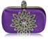 LSE00134- Wholesale & B2B Purple Sparkly Crystal Satin Clutch purse Supplier & Manufacturer