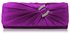 LSE00175-Wholesale & B2B Purple Satin Clutch Bag With Crystal Decoration Supplier & Manufacturer