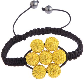 LSB0032-Yellow Shamballa Bracelet Crystal-Disco Ball Friendship Bead