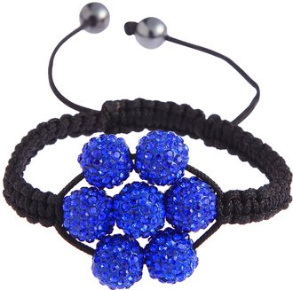 LSB0032-Blue Shamballa Bracelet Crystal-Disco Ball Friendship Bead
