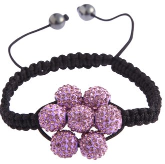LSB0032-Purple Shamballa Bracelet Crystal-Disco Ball Friendship Bead
