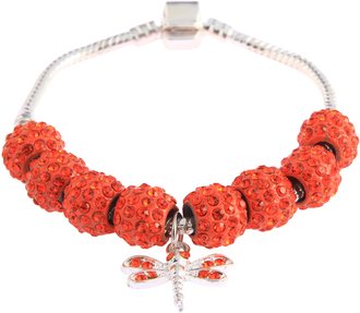 LSB0045- Wholesale & B2B Orange Crystal Bracelet With Dragonfly Charm Supplier & Manufacturer