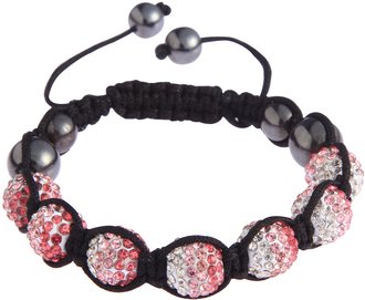 LSB0048- Pink Shamballa Bracelet Crystal-Disco Ball Friendship Bead