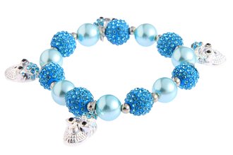 LSB0040- Wholesale & B2B Teal Crystal Bracelet With Skull Charms Supplier & Manufacturer
