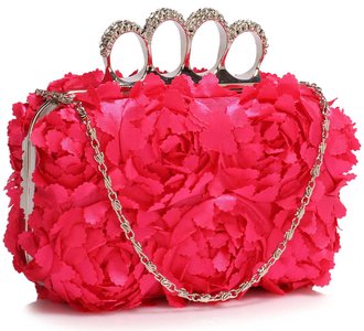 LSE00145- Pink Women's Knuckle Rings Evening Bag