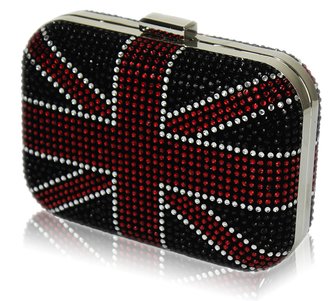 LSE00156- Wholesale & B2B Women's Black Union Jack Box Clutch Supplier & Manufacturer