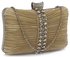 LSE0049 - Gorgeous Nude Crystal Strip Clutch Evening Bag