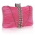 LSE0049 - Gorgeous Pink Crystal Strip Clutch Evening Bag