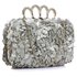 LSE00145- Silver Women's Knuckle Rings Evening Bag