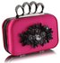 LSE00178- Wholesale & B2B Fuchsia Women's Knuckle Rings Evening Bag Supplier & Manufacturer