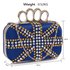 LSE00176- Wholesale & B2B Royal Blue Women's Knuckle Rings Evening Bag Supplier & Manufacturer