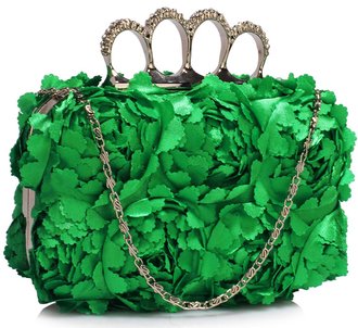 LSE00145- Green Women's Knuckle Rings Evening Bag