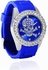 LSW004- Women's Blue Skull Diamante Watch