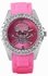 LSW004- Women's Fuchsia Skull Diamante Watch