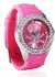 LSW004- Women's Fuchsia Skull Diamante Watch