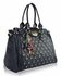 LS4001 - Navy Dual Handle Tote Handbag With Crystal Decoration