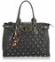 LS4001 - Grey Dual Handle Tote Handbag With Crystal Decoration
