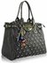 LS4001 - Grey Dual Handle Tote Handbag With Crystal Decoration