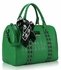 LS0050 -  Green Stunning  Skull Studded Barrel Bag With Long Strap