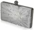 LSE0080 - Ivory Satin Crystal Clasp Evening Evening Clutch Bag