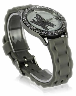 LSW0018- Wholesale & B2B Grey Womens Butterfly Diamante Watch Supplier & Manufacturer