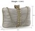 LSE0049 - Gorgeous Silver Crystal Strip Clutch Evening Bag