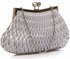 LSE00193 - Silver Crystal Evening Clutch Bag