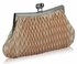 LSE00193 - Nude Crystal Evening Clutch Bag