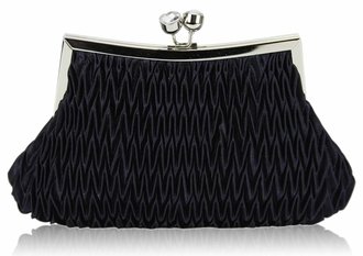 LSE00193 - Navy Crystal Evening Clutch Bag