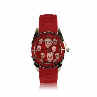 LSW0013- Unisex Red Skull Watch