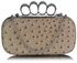 LSE00188 - Nude Ostrich Skin Knuckle Clutch/Crossbody purse