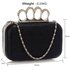 LSE00195- Black Skull Embossed Clutch Bag