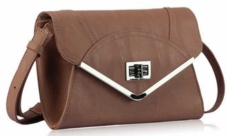 LSE00174 - Nude Flapover Clutch Purse