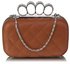 LSE00189 - Brown Knuckle Clutch/Crossbody purse