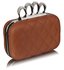 LSE00189 - Brown Knuckle Clutch/Crossbody purse