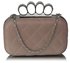 LSE00189 - Nude  Knuckle Clutch/Crossbody purse