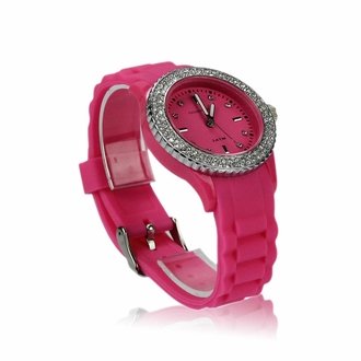 LSW0017- Fuchsia Fashion Diamante Watch