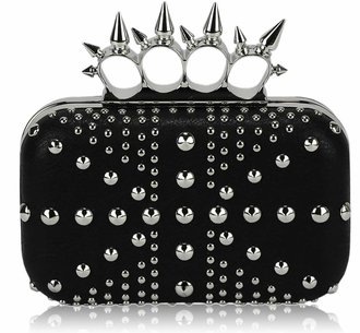 LSE00185- Black Women's Studded Evening Bag
