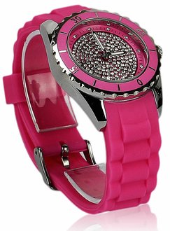 LSW0011- Women's Fuchsia Crystal Watch