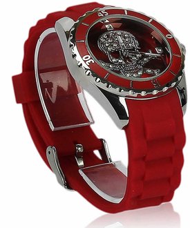 LSW0012- Unisex  Red Skull Watch