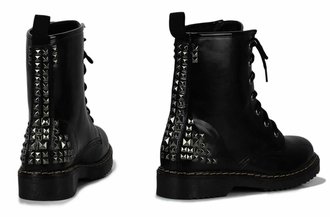 chunky black studded boots