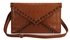 LSE00181 - Brown Skull Flapover Clutch Purse