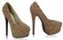LSS00108 - Nude Spike Stud Platform Court Shoes